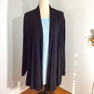 Karen Scott Black Draped Cardigan